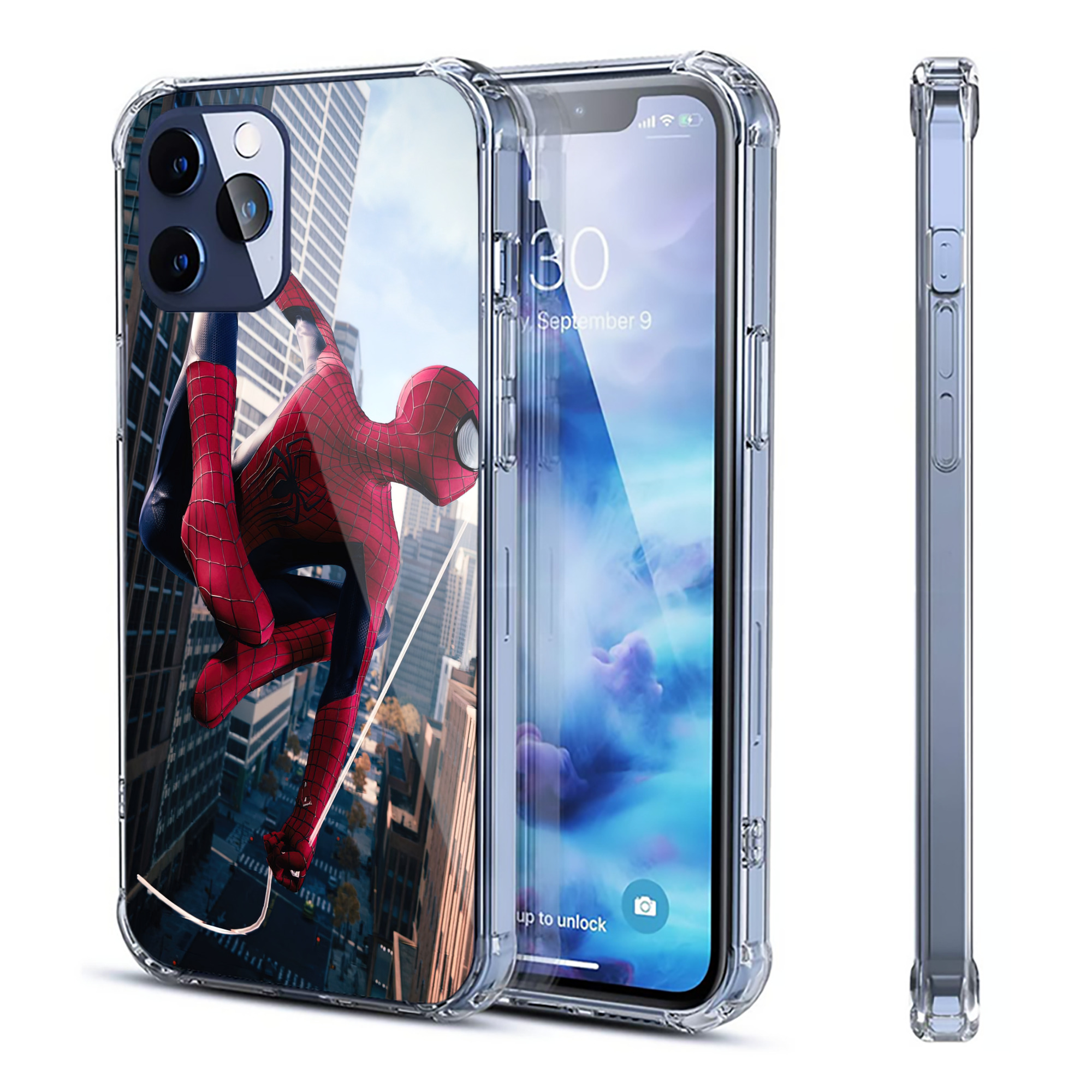 （画像用） Spider Man スパイダーマン 【iPhone 12シリーズ対応】透明スマホケース（クリアソフトケース）